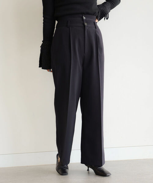 Ray BEAMS(レイビームス)の「RBS / ダブル ウエスト ワイド パンツ(その他パンツ・レディース・ブラック/ダークブラウン・1/0)」の8枚目の写真