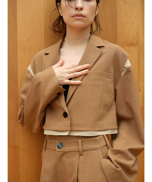 Ray BEAMS(レイビームス)の「RBS / ダブル ウエスト ワイド パンツ(その他パンツ・レディース・ブラック/ダークブラウン・1/0)」の10枚目の写真