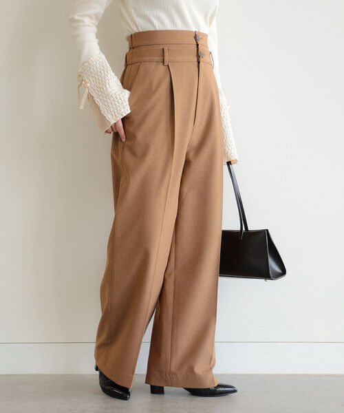 Ray BEAMS(レイビームス)の「RBS / ダブル ウエスト ワイド パンツ(その他パンツ・レディース・ブラック/ダークブラウン・1/0)」の14枚目の写真