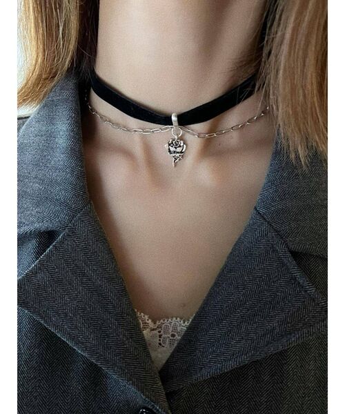 EATME(イートミー)の「チェーンコンビベロアチョーカー(チョーカー・レディース・ブラック・FREE)」の8枚目の写真