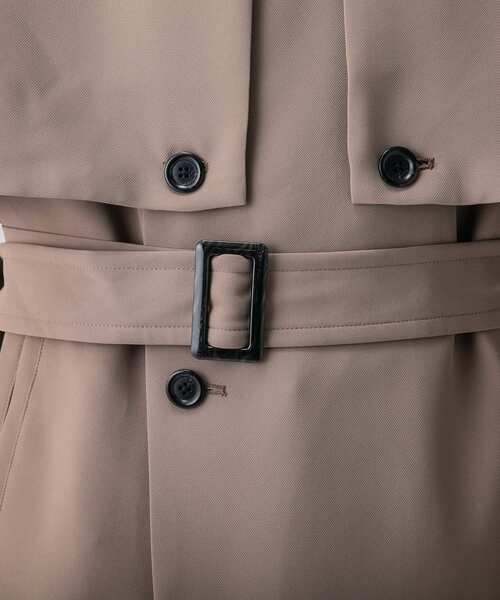 tk.TAKEO KIKUCHI（ティーケータケオキクチ）の「◆ビッグトレンチスリーブレスコート（トレンチコート・メンズ・ブラック/ベージュ・88）」の10枚目の写真