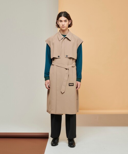 tk.TAKEO KIKUCHI（ティーケータケオキクチ）の「◆ビッグトレンチスリーブレスコート（トレンチコート・メンズ・ブラック/ベージュ・88）」の21枚目の写真