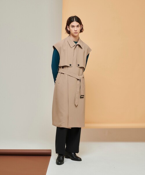 tk.TAKEO KIKUCHI（ティーケータケオキクチ）の「◆ビッグトレンチスリーブレスコート（トレンチコート・メンズ・ブラック/ベージュ・88）」の20枚目の写真