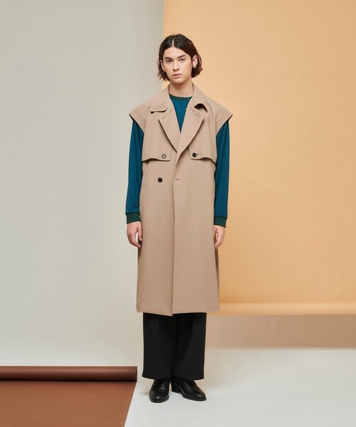 tk.TAKEO KIKUCHI（ティーケータケオキクチ）の「◆ビッグトレンチスリーブレスコート（トレンチコート・メンズ・ブラック/ベージュ・88）」の17枚目の写真