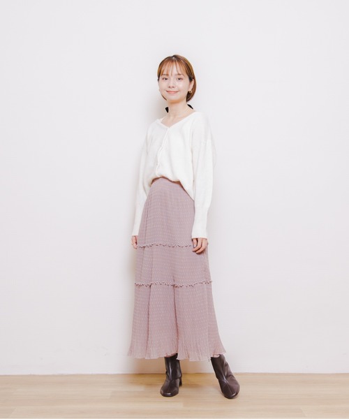 flower（フラワー）の「フラッフニットカーディガン4（カーディガン/ボレロ・レディース・ブラウン/アイボリー/ブルー/ピンク・FREE）」の5枚目の写真