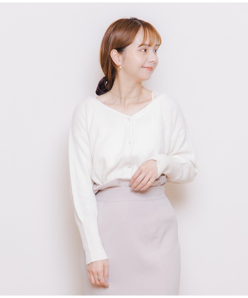 flower（フラワー）の「フラッフニットカーディガン4（カーディガン/ボレロ・レディース・ブラウン/アイボリー/ブルー/ピンク・FREE）」の10枚目の写真