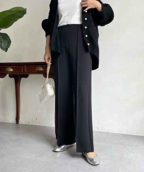 DouDou（ドゥドゥ）の「ダンボールストレートパンツ（その他パンツ・レディース・チャコールグレー/ブラック/オフホワイト/グレー/ライトグレー・FREE）」の3枚目の写真