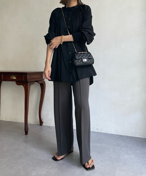 DouDou（ドゥドゥ）の「ダンボールストレートパンツ（その他パンツ・レディース・チャコールグレー/ブラック/オフホワイト/グレー/ライトグレー・FREE）」の14枚目の写真