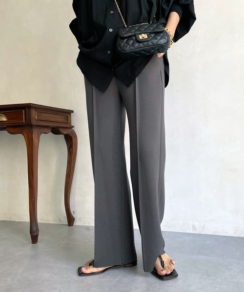 DouDou（ドゥドゥ）の「ダンボールストレートパンツ（その他パンツ・レディース・チャコールグレー/ブラック/オフホワイト/グレー/ライトグレー・FREE）」の11枚目の写真