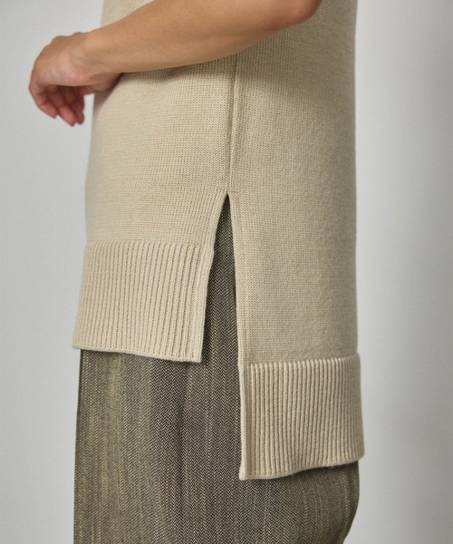 PUBLIC TOKYO（パブリックトウキョウ）の「ケープレイヤードワンショルニット/ウォッシャブル（ニット/セーター・レディース・ブラック/ベージュ・FREE）」の11枚目の写真
