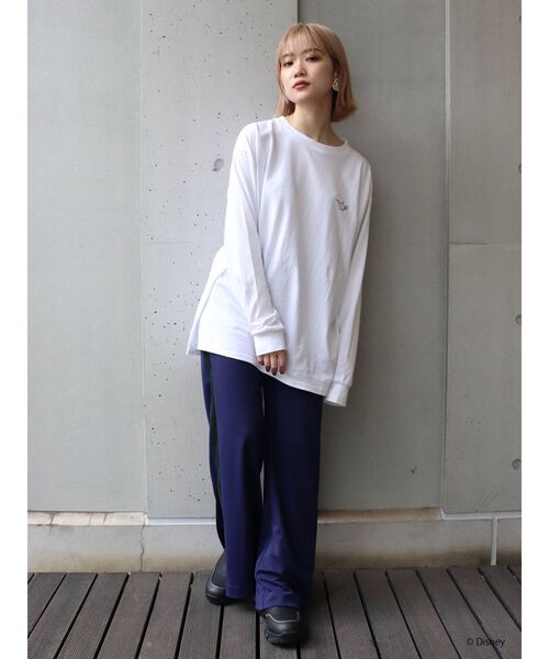 MURUA（ムルーア）の「ラインベロアパンツ（スウェットパンツ・レディース・ネイビー/グレー/グリーン・FREE）」の13枚目の写真