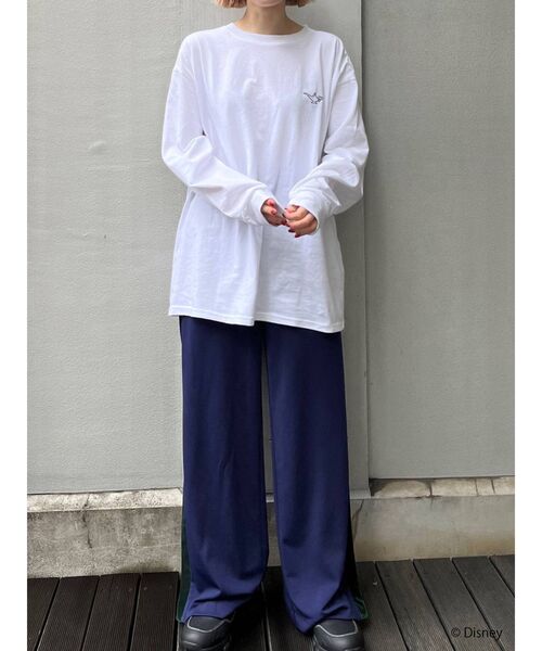 MURUA（ムルーア）の「ラインベロアパンツ（スウェットパンツ・レディース・ネイビー/グレー/グリーン・FREE）」の10枚目の写真