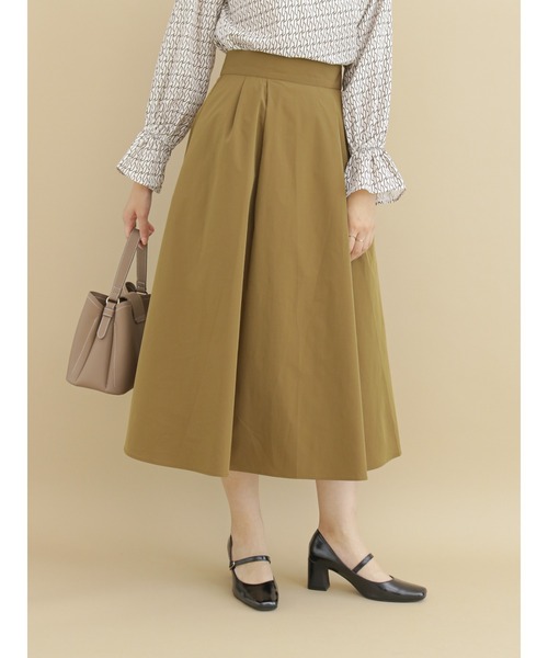 Te chichi（テチチ）の「サイドジップタフタタックフレアスカート（スカート・レディース・ネイビー/ブラウン/グリーン・MEDIUM/SMALL）」の2枚目の写真