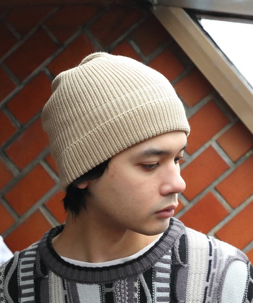 ８(eight)（エイト）の「BeProof 難燃コットンニットワッチ/カラビナ付き（ニットキャップ/ビーニー・メンズ・ブラック/ベージュ/パープル/オリーブ/ブラウン系その他・FREE）」の3枚目の写真