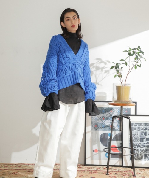 【お値下げ】mici ケーブルニット mici（ミチ）の「(mici)ケーブルニット（ニット/セーター）」 - WEAR