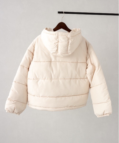 SpRay（スプレイ）の「フードフェイクダウン（ダウンジャケット/コート・レディース・ブラック/ベージュ/アイボリー/ライトカーキ・FREE）」の7枚目の写真