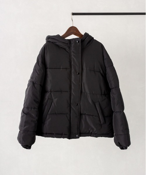 SpRay（スプレイ）の「フードフェイクダウン（ダウンジャケット/コート・レディース・ブラック/ベージュ/アイボリー/ライトカーキ・FREE）」の11枚目の写真