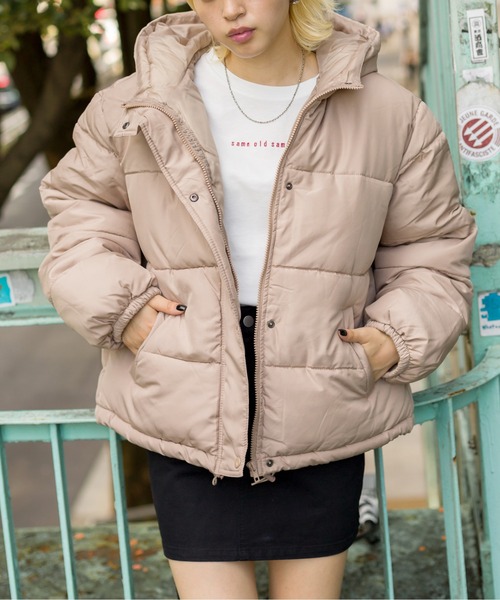 SpRay（スプレイ）の「フードフェイクダウン（ダウンジャケット/コート・レディース・ブラック/ベージュ/アイボリー/ライトカーキ・FREE）」の14枚目の写真