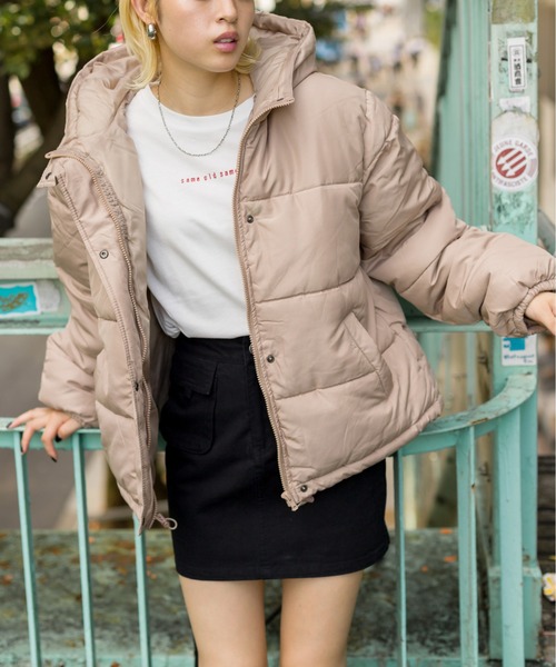 SpRay（スプレイ）の「フードフェイクダウン（ダウンジャケット/コート・レディース・ブラック/ベージュ/アイボリー/ライトカーキ・FREE）」の15枚目の写真