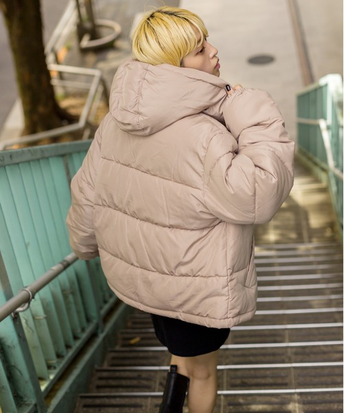 SpRay（スプレイ）の「フードフェイクダウン（ダウンジャケット/コート・レディース・ブラック/ベージュ/アイボリー/ライトカーキ・FREE）」の16枚目の写真