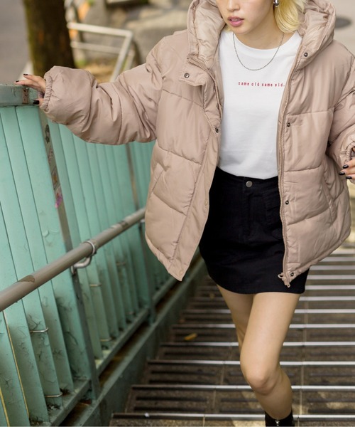 SpRay（スプレイ）の「フードフェイクダウン（ダウンジャケット/コート・レディース・ブラック/ベージュ/アイボリー/ライトカーキ・FREE）」の17枚目の写真