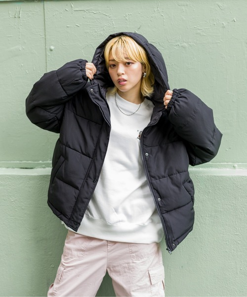 SpRay（スプレイ）の「フードフェイクダウン（ダウンジャケット/コート・レディース・ブラック/ベージュ/アイボリー/ライトカーキ・FREE）」の20枚目の写真