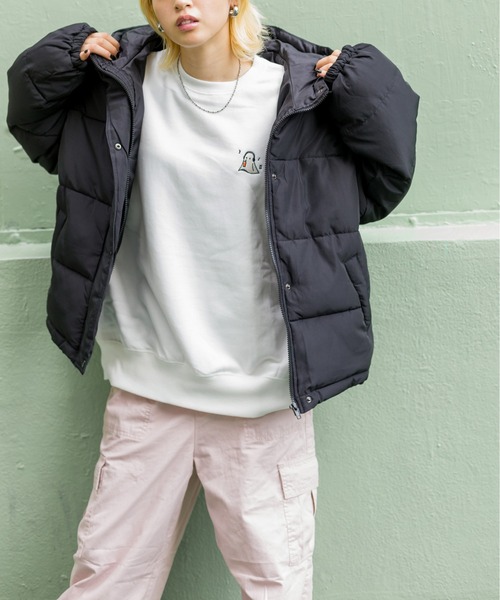 SpRay（スプレイ）の「フードフェイクダウン（ダウンジャケット/コート・レディース・ブラック/ベージュ/アイボリー/ライトカーキ・FREE）」の21枚目の写真