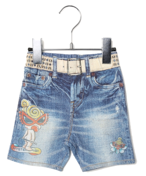 HYSTERIC MINI（ヒステリックミニ）の「BABY Tattooing in mini parra “LIKE A DENIM”(ヒザ丈)（その他パンツ・キッズ・ライトインディゴブルー・90）」の7枚目の写真