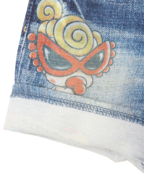 HYSTERIC MINI（ヒステリックミニ）の「BABY Tattooing in mini parra “LIKE A DENIM”(ヒザ丈)（その他パンツ・キッズ・ライトインディゴブルー・90）」の3枚目の写真