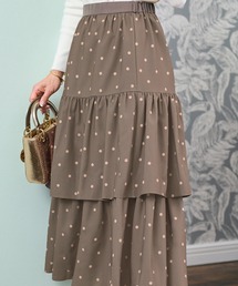 Prima Scherrer（プリマシェレル）の「ドットプリント スリットヘム スカート Prima Scherrer（スカート）」