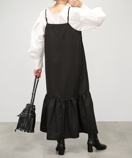 ＡＮＤＪ（アンドジェイ）の「【2022/AW】ソフトグログランティアードキャミワンピース（ワンピース・レディース・ブラック/ベージュ/グリーン/テラコッタ・M）」の10枚目の写真