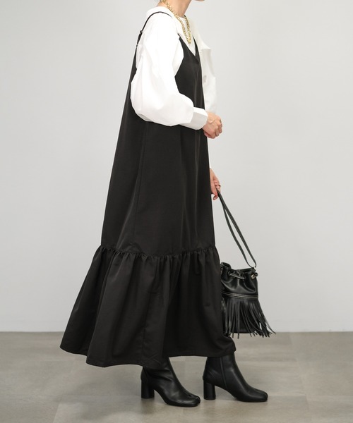 ＡＮＤＪ（アンドジェイ）の「【2022/AW】ソフトグログランティアードキャミワンピース（ワンピース・レディース・ブラック/ベージュ/グリーン/テラコッタ・M）」の11枚目の写真