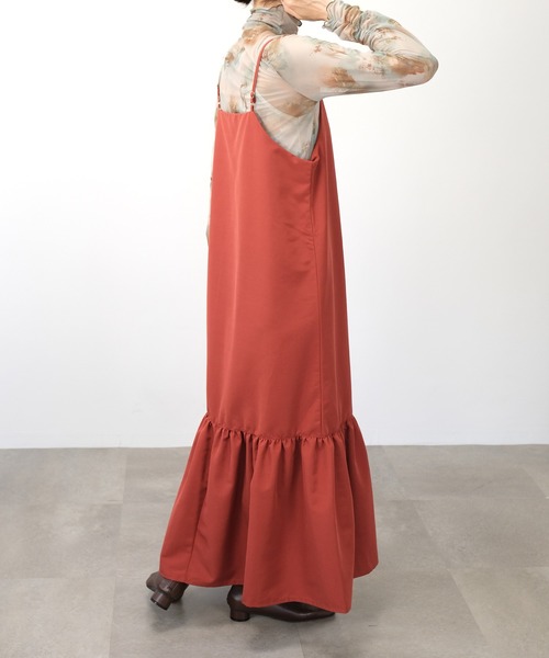 ＡＮＤＪ（アンドジェイ）の「【2022/AW】ソフトグログランティアードキャミワンピース（ワンピース・レディース・ブラック/ベージュ/グリーン/テラコッタ・M）」の14枚目の写真