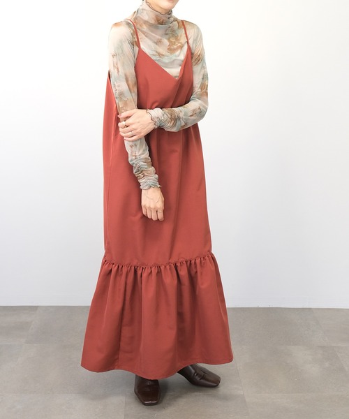 ＡＮＤＪ（アンドジェイ）の「【2022/AW】ソフトグログランティアードキャミワンピース（ワンピース・レディース・ブラック/ベージュ/グリーン/テラコッタ・M）」の18枚目の写真