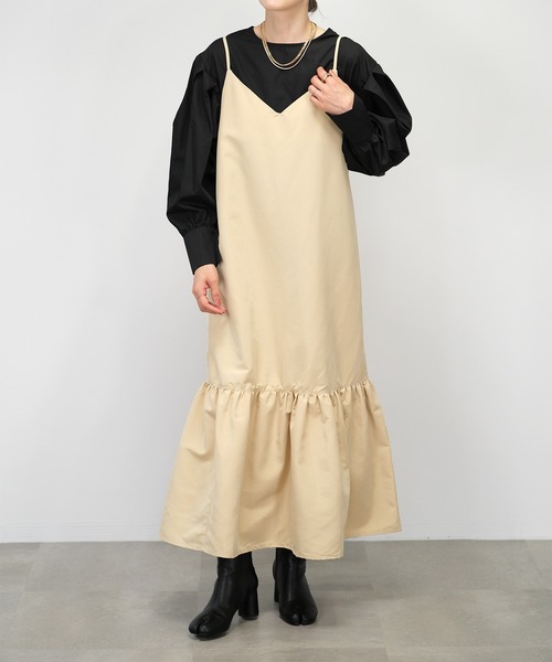 ＡＮＤＪ（アンドジェイ）の「【2022/AW】ソフトグログランティアードキャミワンピース（ワンピース・レディース・ブラック/ベージュ/グリーン/テラコッタ・M）」の19枚目の写真