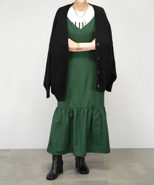 ＡＮＤＪ（アンドジェイ）の「【2022/AW】ソフトグログランティアードキャミワンピース（ワンピース・レディース・ブラック/ベージュ/グリーン/テラコッタ・M）」の7枚目の写真