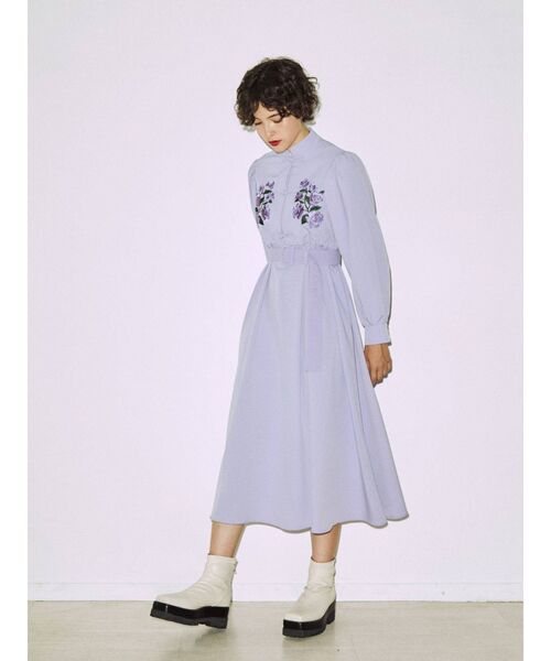 jouetie（ジュエティ）の「フラワーチャイナワンピース（ワンピース・レディース・アイボリー/その他1/パープル/ブラック・MEDIUM）」の4枚目の写真