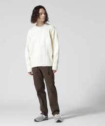 BEAVER | B omnivore/ビーオムニボー　SWITCHING CREW NECK SWEATER(ニット/セーター)
