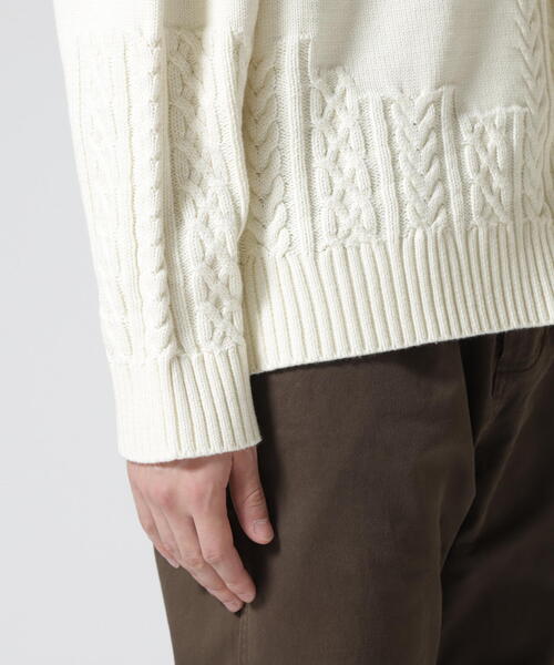 BEAVER（ビーバー）の「B omnivore/ビーオムニボー　SWITCHING CREW NECK SWEATER（ニット/セーター・メンズ・ブラック/アイボリー・M/L）」の20枚目の写真