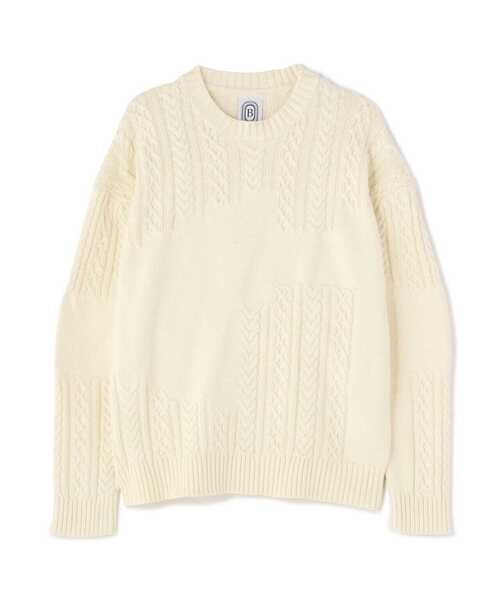 BEAVER（ビーバー）の「B omnivore/ビーオムニボー　SWITCHING CREW NECK SWEATER（ニット/セーター・メンズ・ブラック/アイボリー・M/L）」の21枚目の写真