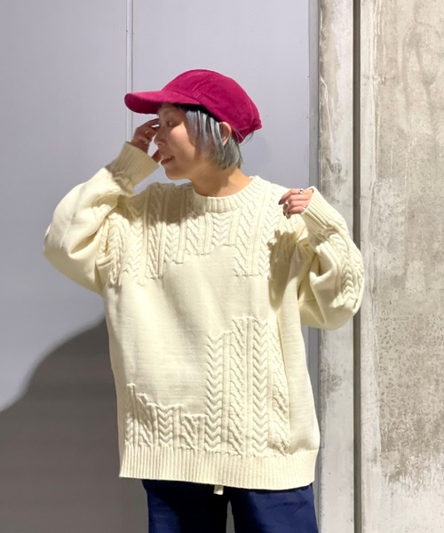 BEAVER（ビーバー）の「B omnivore/ビーオムニボー　SWITCHING CREW NECK SWEATER（ニット/セーター・メンズ・ブラック/アイボリー・M/L）」の10枚目の写真
