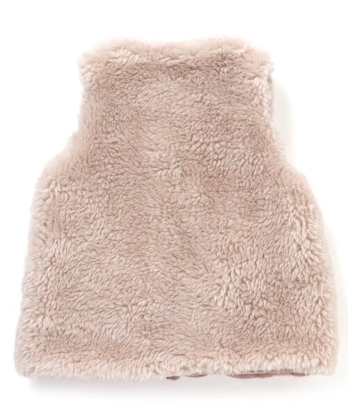 Seraph（セラフ）の「エコファーリバーシブルベスト（ダウンベスト・キッズ・アイボリー/ブラウン/ピンク・110/130/95/100/90/80/140/120）」の22枚目の写真