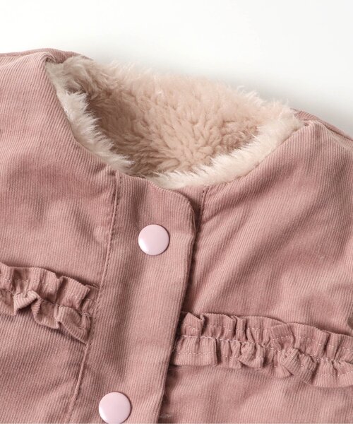 Seraph（セラフ）の「エコファーリバーシブルベスト（ダウンベスト・キッズ・アイボリー/ブラウン/ピンク・110/130/95/100/90/80/140/120）」の21枚目の写真