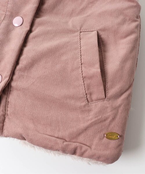 Seraph（セラフ）の「エコファーリバーシブルベスト（ダウンベスト・キッズ・アイボリー/ブラウン/ピンク・110/130/95/100/90/80/140/120）」の16枚目の写真