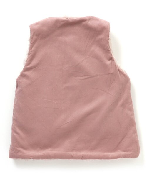 Seraph（セラフ）の「エコファーリバーシブルベスト（ダウンベスト・キッズ・アイボリー/ブラウン/ピンク・110/130/95/100/90/80/140/120）」の9枚目の写真
