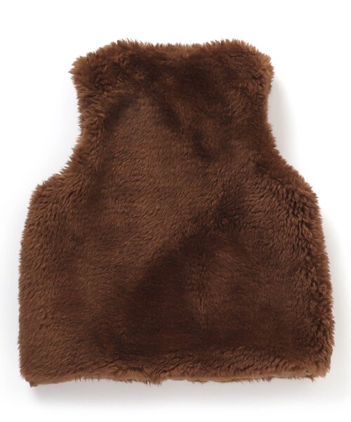 Seraph（セラフ）の「エコファーリバーシブルベスト（ダウンベスト・キッズ・アイボリー/ブラウン/ピンク・110/130/95/100/90/80/140/120）」の5枚目の写真