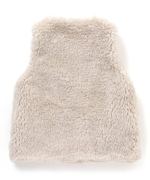 Seraph（セラフ）の「エコファーリバーシブルベスト（ダウンベスト・キッズ・アイボリー/ブラウン/ピンク・110/130/95/100/90/80/140/120）」の4枚目の写真