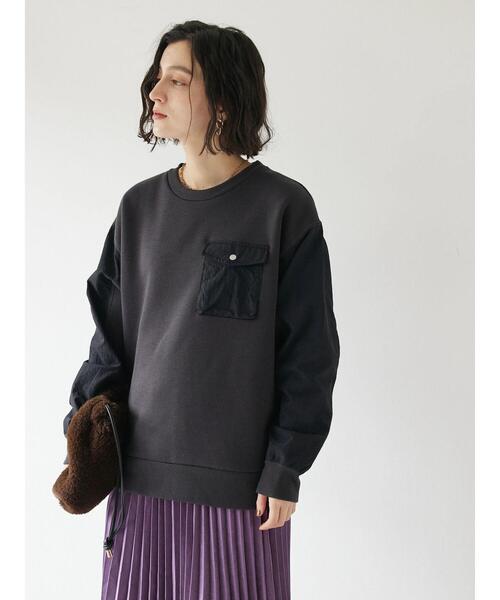 CRAFT STANDARD BOUTIQUE（クラフトスタンダードブティック）の「切替デザイン裏毛プルオーバー（スウェット・レディース・アイボリー/チャコールグレー・FREE）」の17枚目の写真