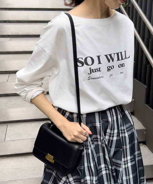 Spick & Span(スピックアンドスパン)の「コットンシルケットロゴロンT(Tシャツ/カットソー・レディース・ホワイト/モカ・FREE)」の8枚目の写真