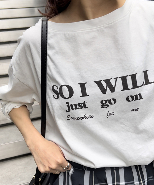 Spick & Span(スピックアンドスパン)の「コットンシルケットロゴロンT(Tシャツ/カットソー・レディース・ホワイト/モカ・FREE)」の9枚目の写真